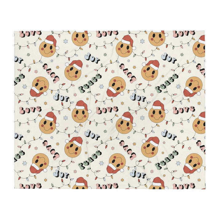 Peace Love Joy Santa Smiley Blanket product image (1)