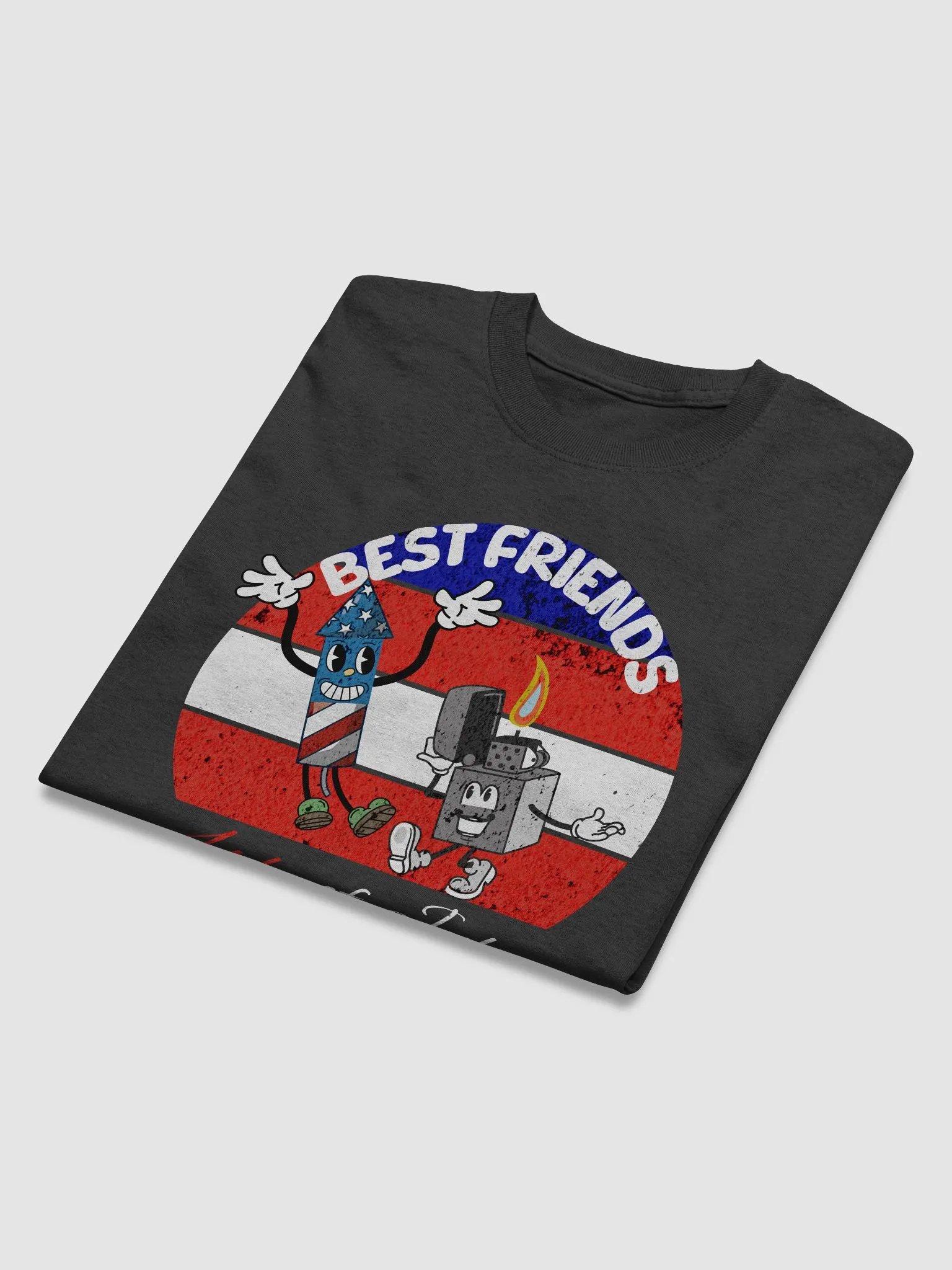 Best Friends 4th of July T-Shirt – Funny Firework & Lighter Design product image (3)