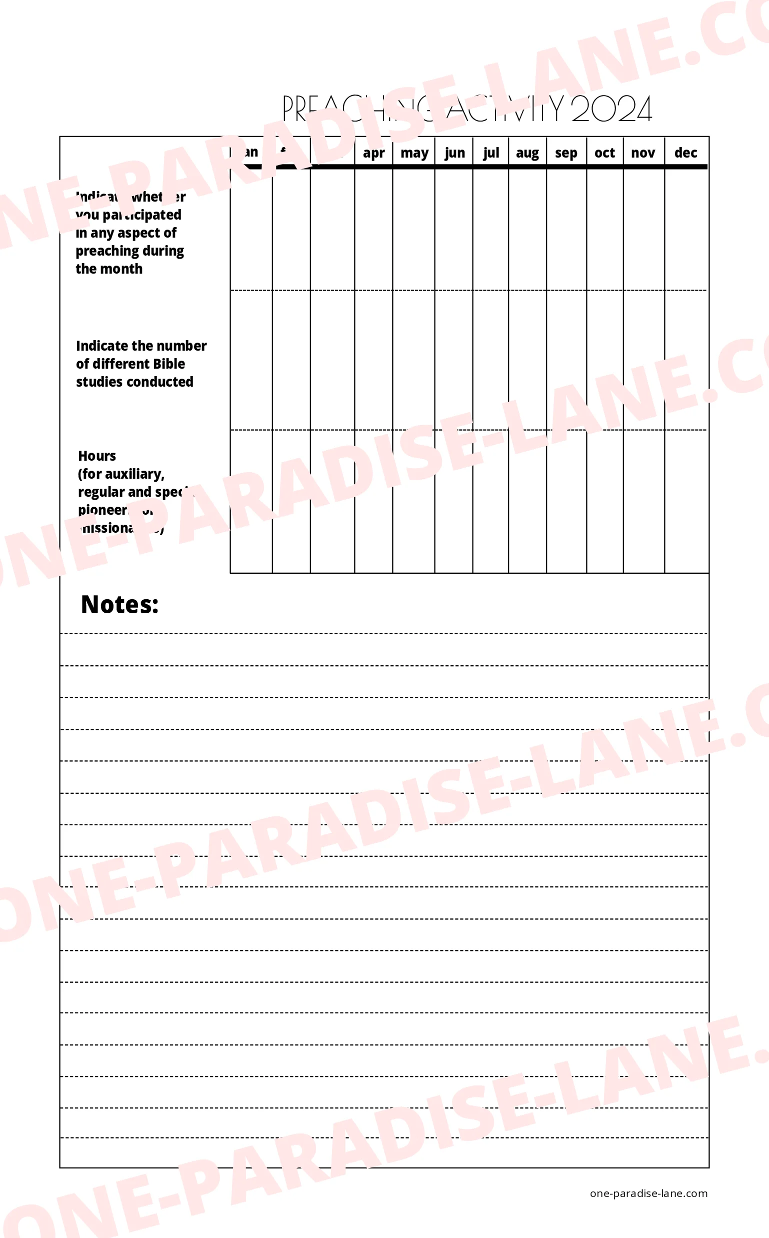 JW 2024 Preaching Activity Report product image (1)