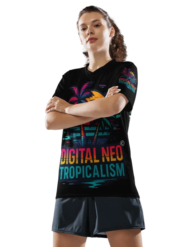 LIMITED EDITION - CNX Core All-over print Unisex Tee — Digital Neo Tropicalism 001 product image (4)