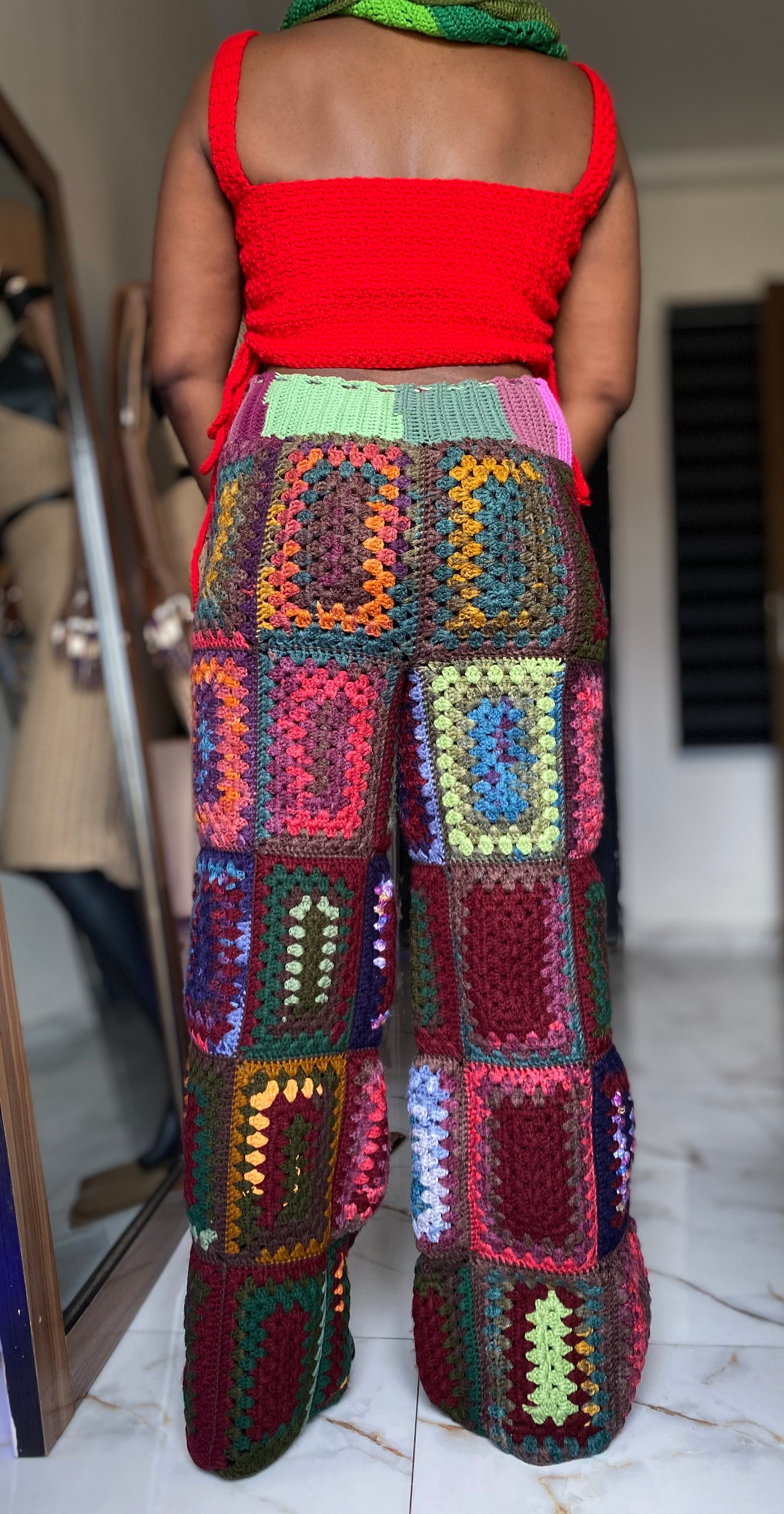 Boho Granny Rectangle Crochet Pants product image (6)