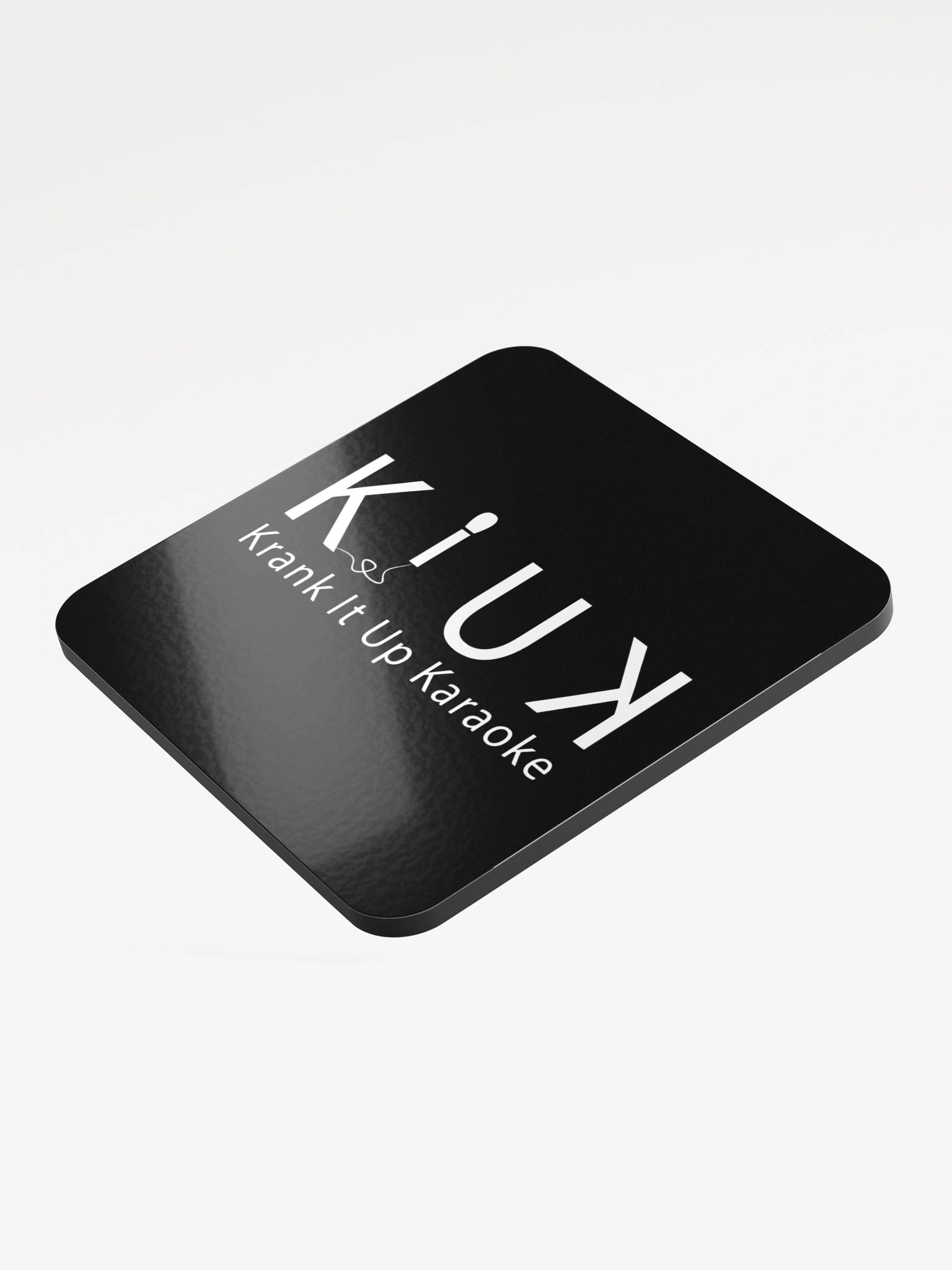 KIUK Word Logo Glossed Cork Coaster-Black product image (3)