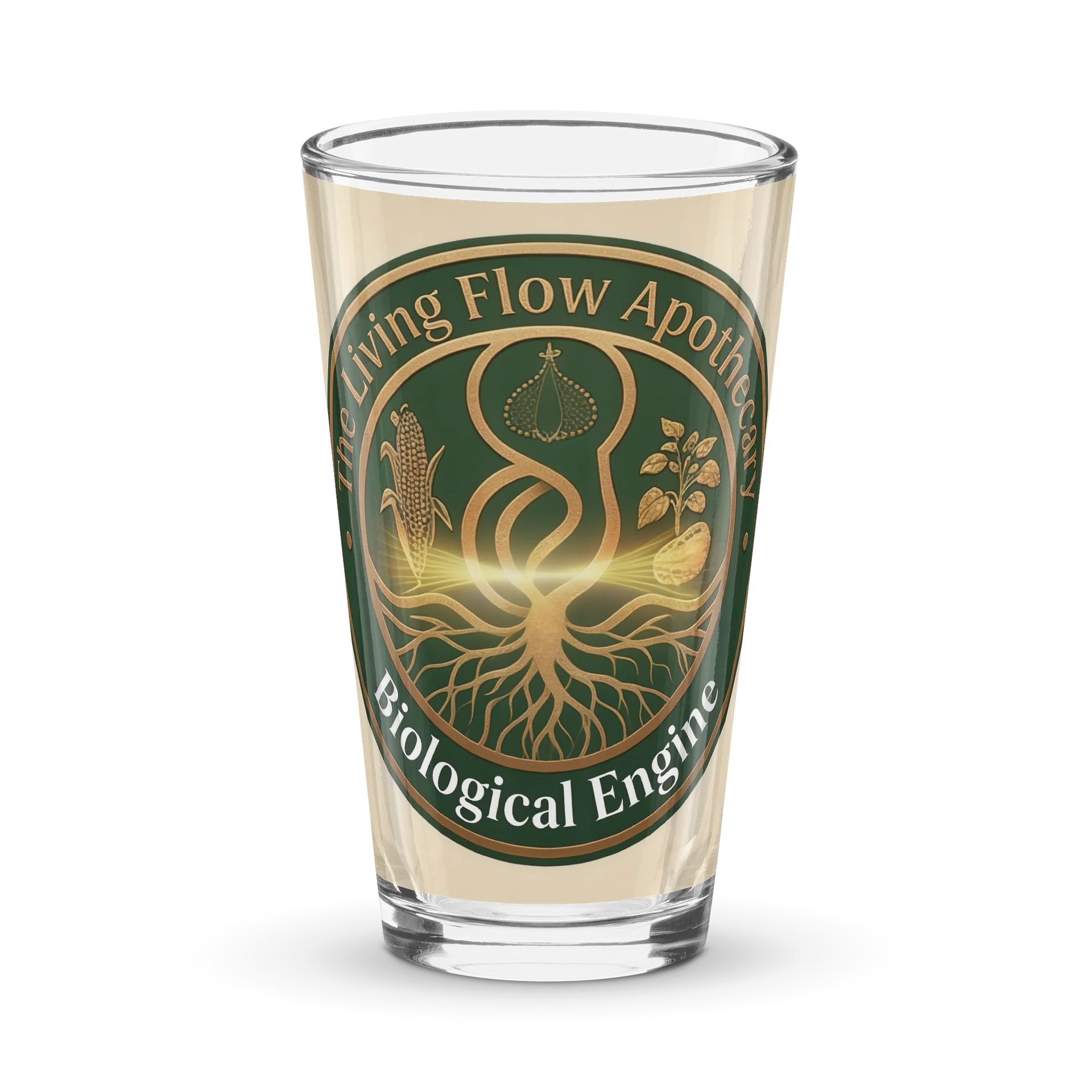 Living Flow Apothecary Botanical Logo Pint Glass product image (1)
