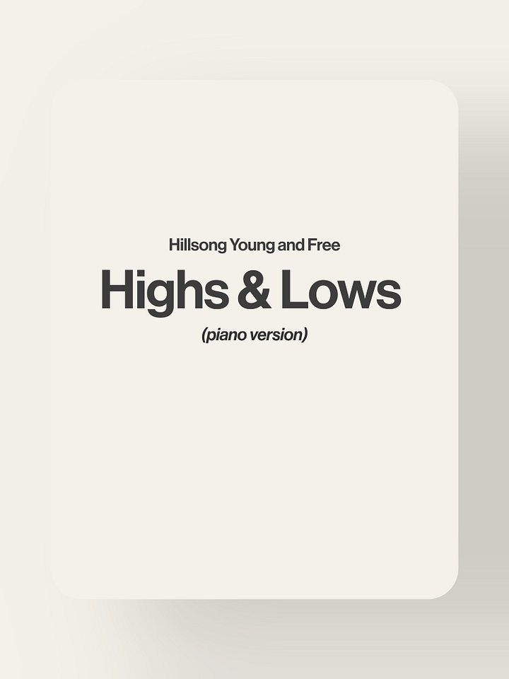 Highs & Lows - Hillsong Young and Free product image (1)