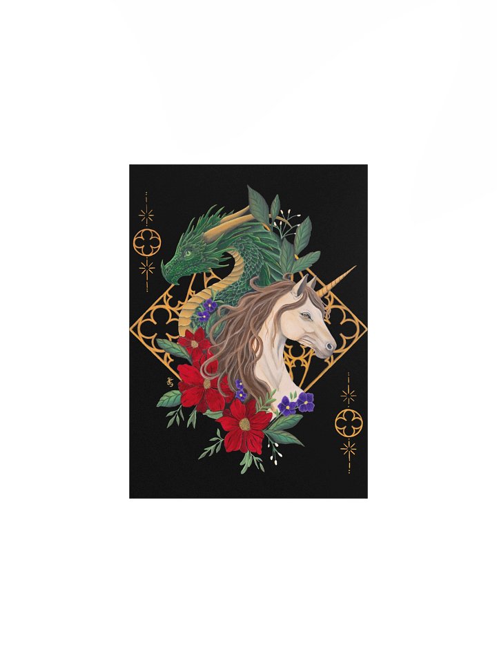 Dragon & Unicorn Acrylic Painting Print product image (1)
