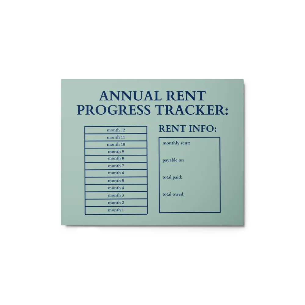 HIGHFALUTIN ANNUAL RENT TRACKER (navy design 3) product image (1)
