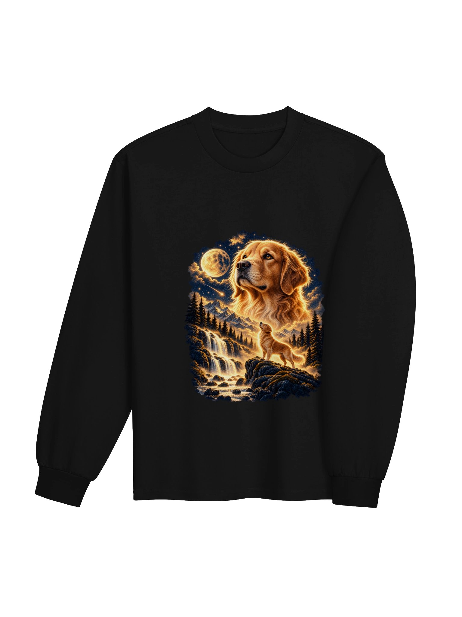 Golden Retriever Graphic Sweatshirt | Moonlit Dog Lover Crewneck product image (5)