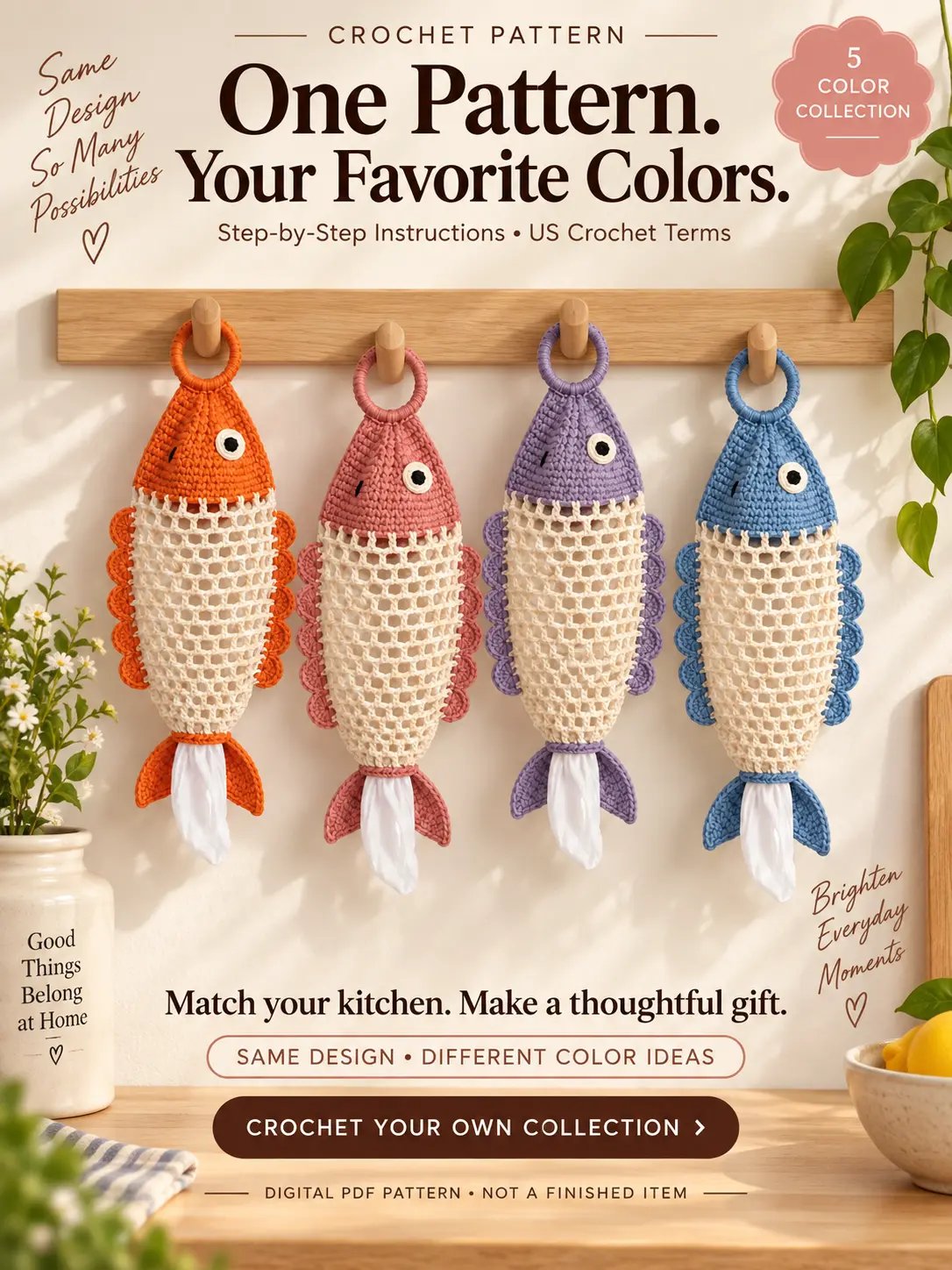 Crochet Fish Bag Holder Pattern product image (2)