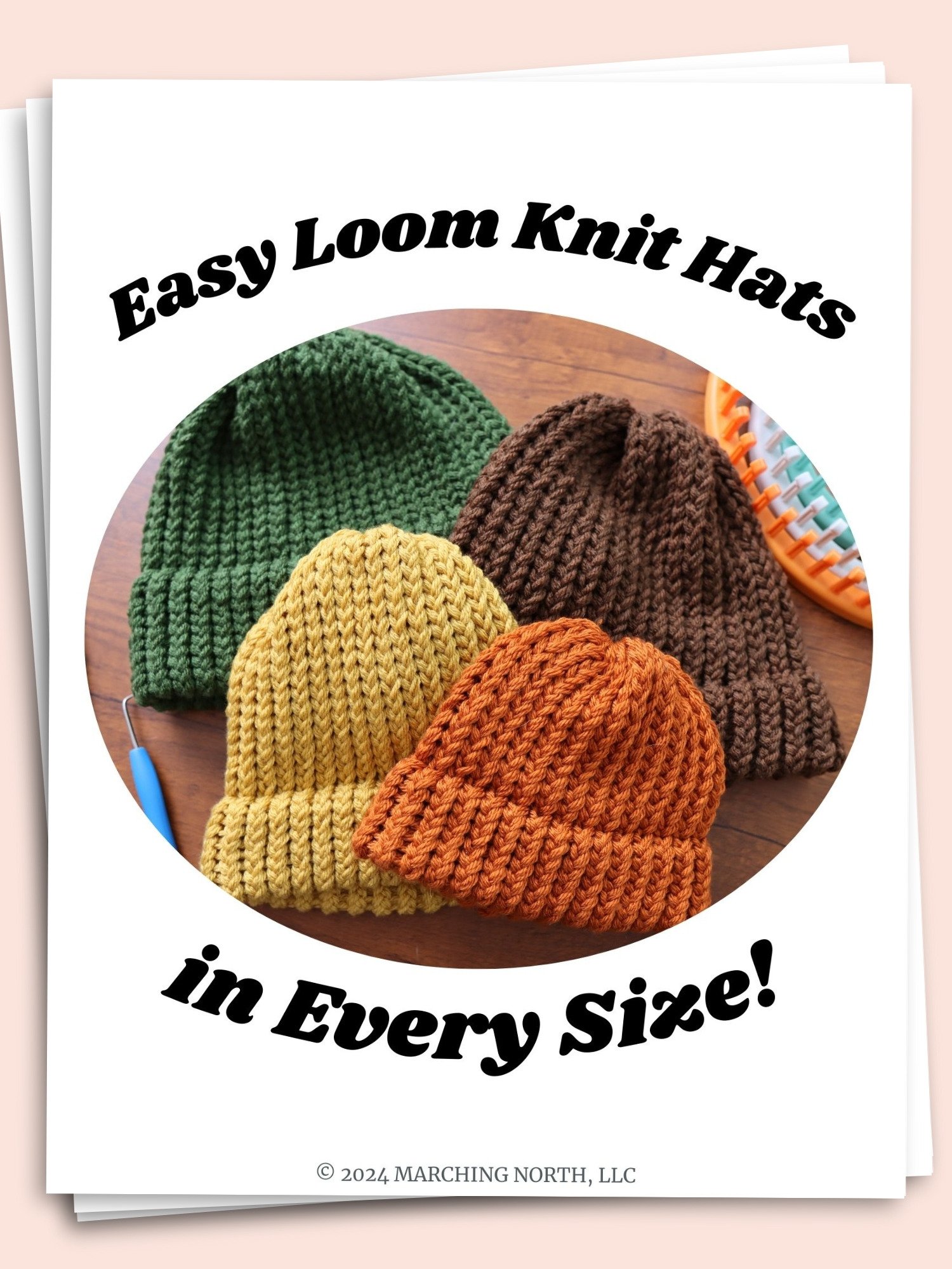Easy Loom Knit Hats in 5 Sizes (Digital PDF Pattern) product image (4)