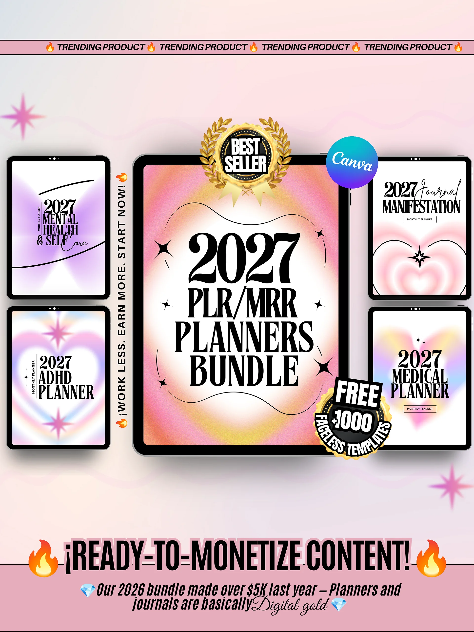 2027 Digital Planner Bundle | MRR PLR Bundle product image (1)