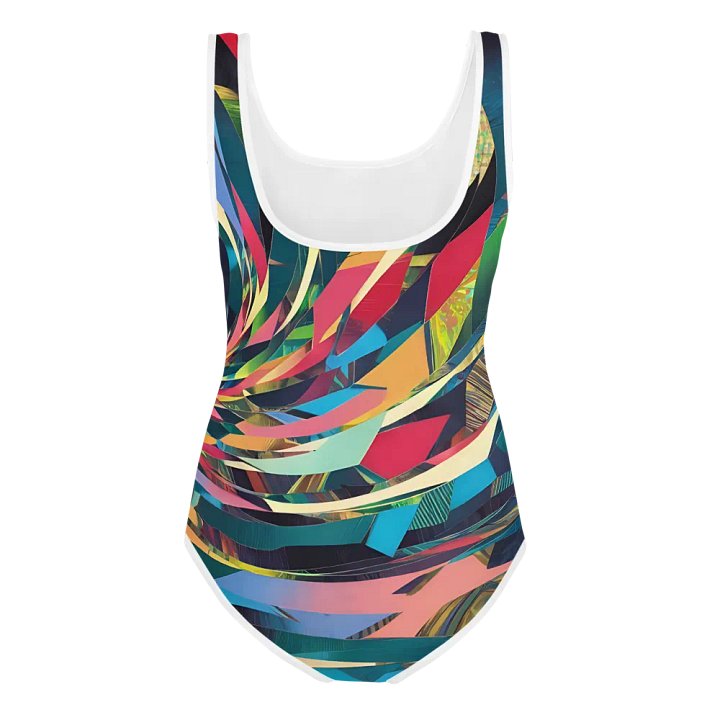 Abstract Lithographic Pattern Design Youth One Piece Swimsuit - V11 product image (2)