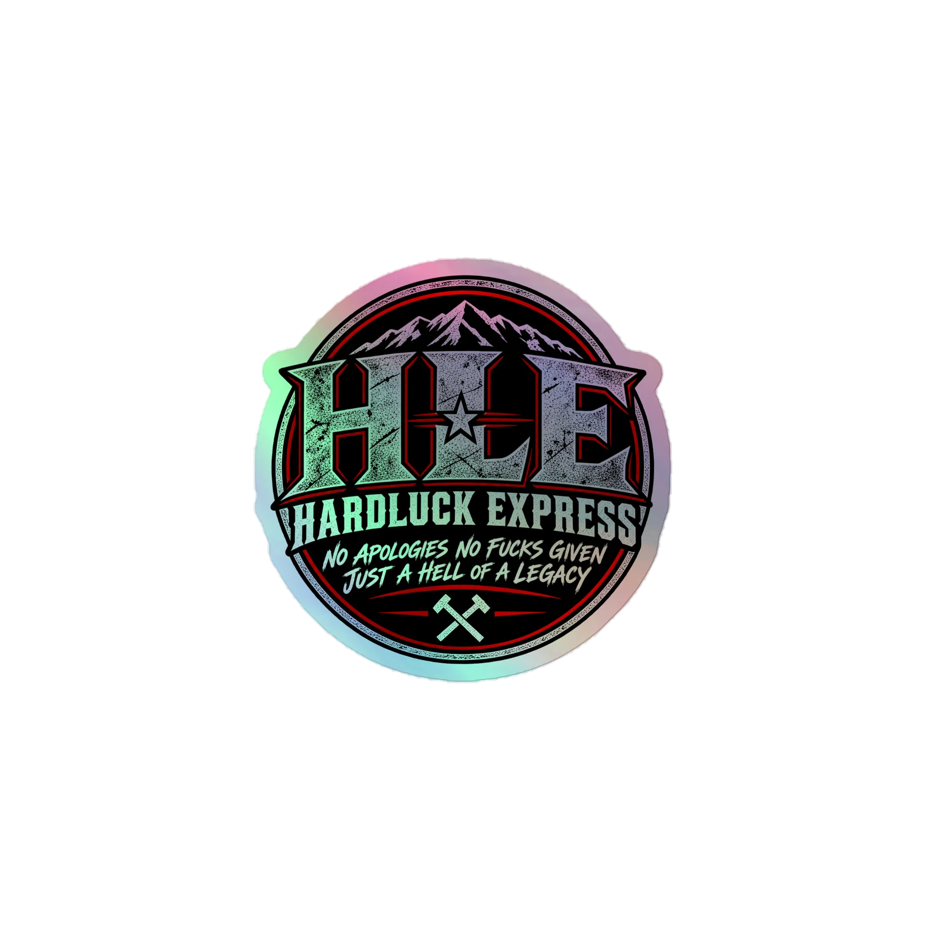 HLE Hardluck Express Holographic Logo Sticker Sheet product image (1)