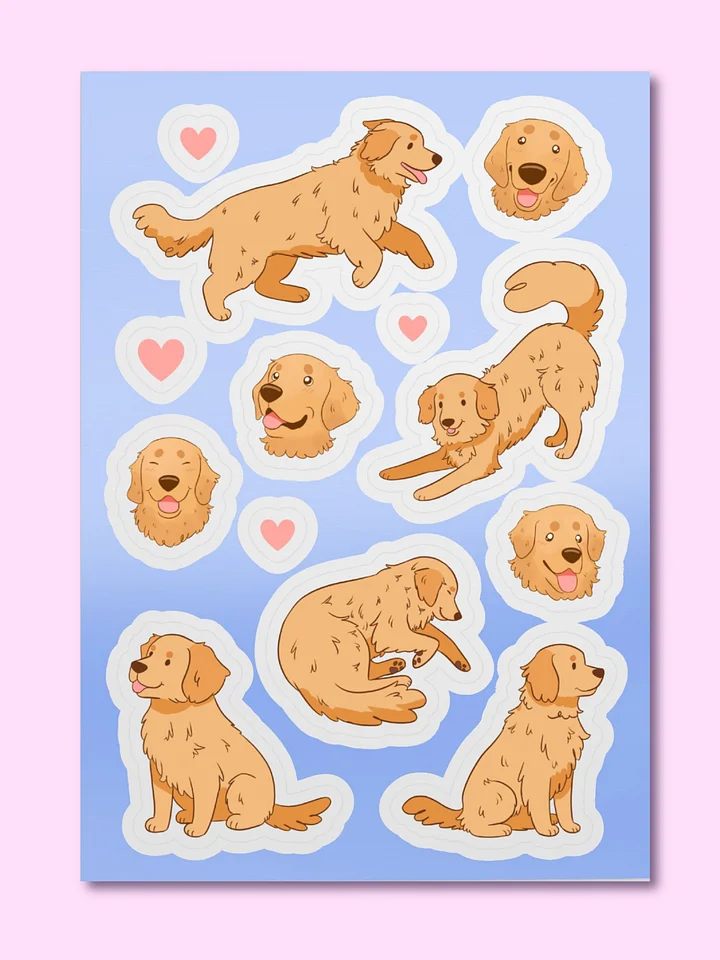 Cute golden retriever dog stickers pack product image (1)