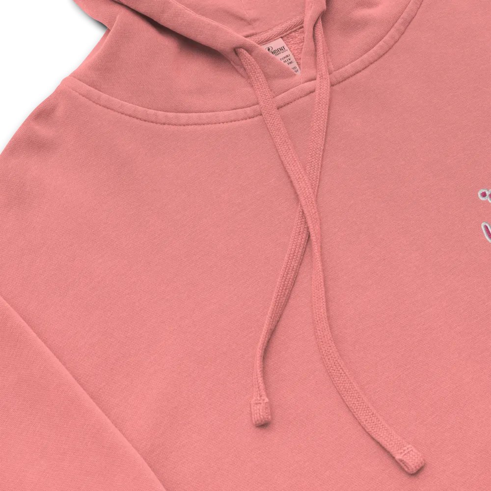 *not* mentally linear (L.C. pink bubble design) embroidered pigment hoodie product image (8)