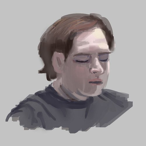 Today is the 7th anniversary of my marriage. I wanted to warm up by doing a short painting of him. 

He fell asleep within mi...