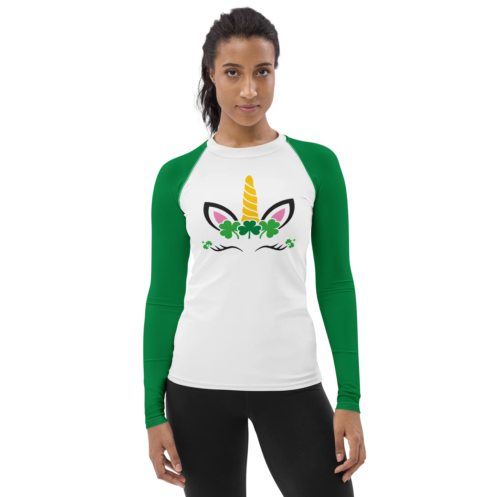 Irish Unicorn ☘️ Ladies Sea Swimming Rash Guard product image (3)