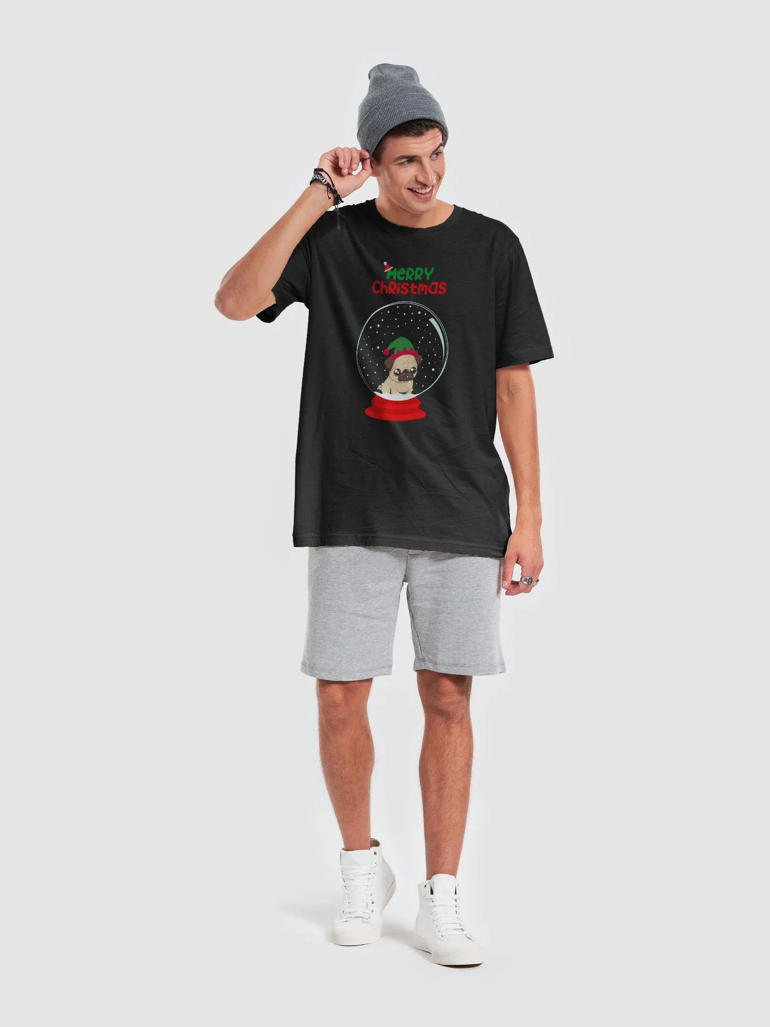 Christmas Pug Snow Globe T-Shirt product image (12)