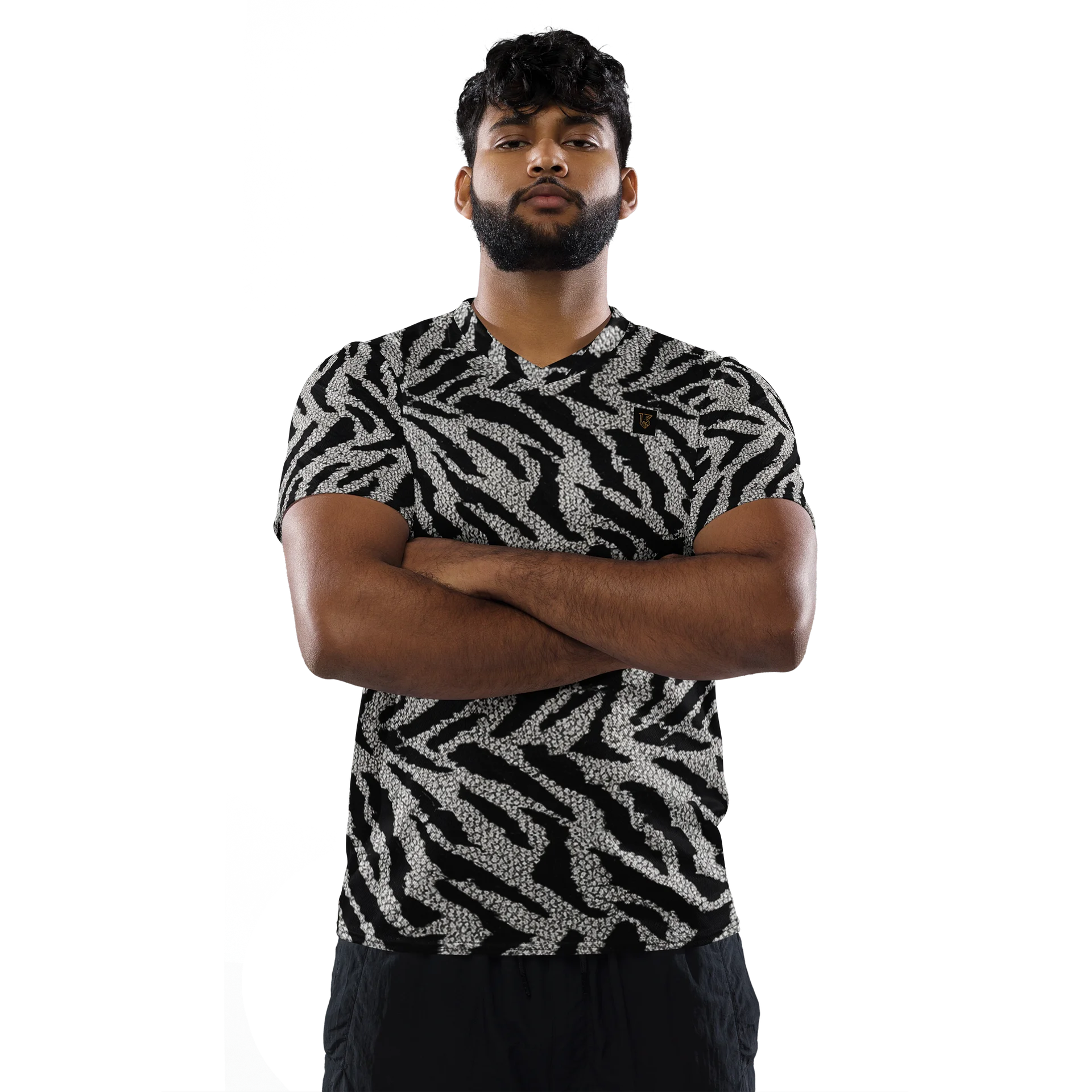 Lafate Store Designer Full Print Shirt Black & Grey Animal product image (2)
