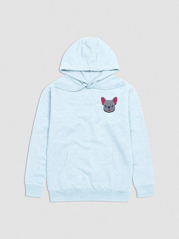 Grey French Bulldog Cartoon Embroidered Hoodie product image (1)