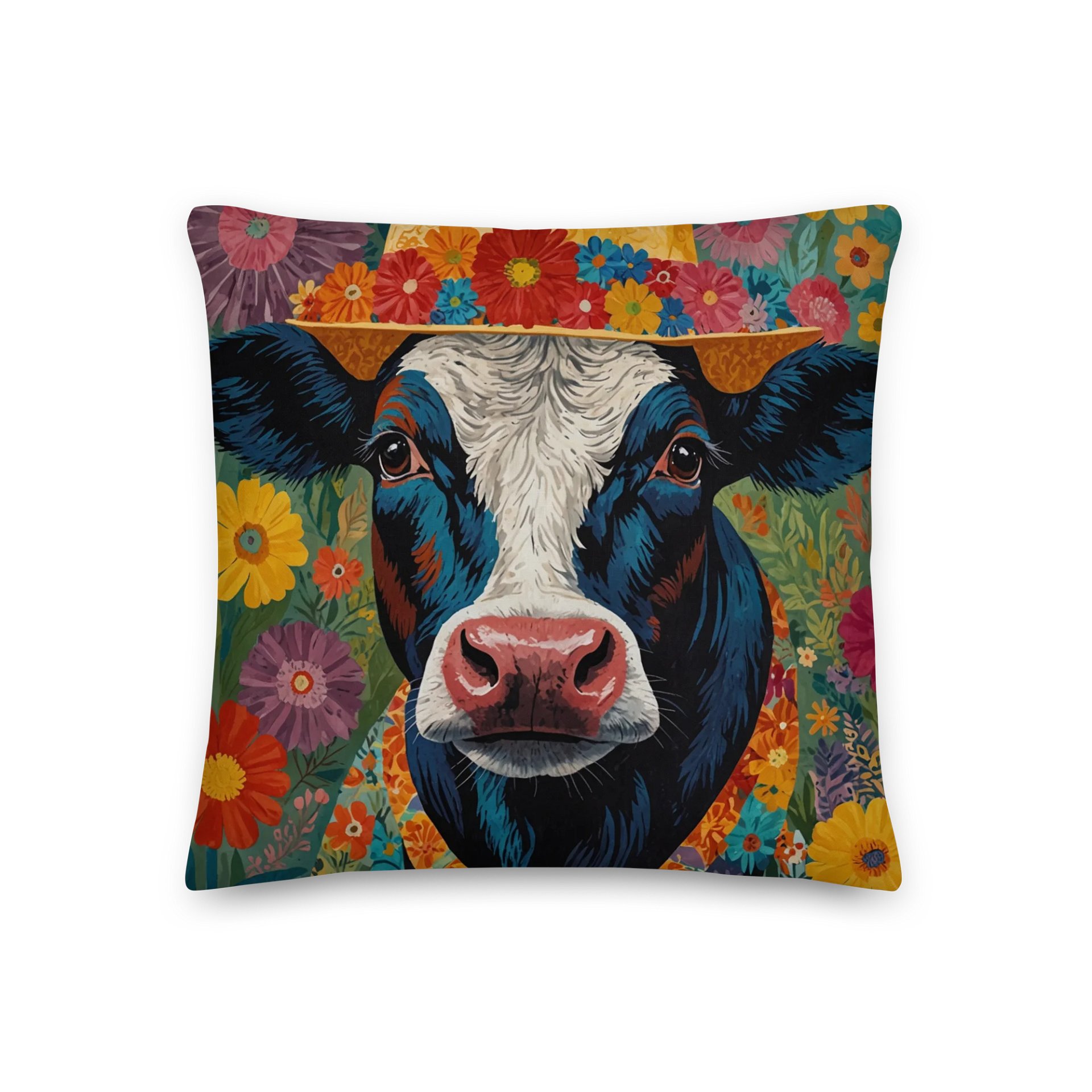 Floral Cow All-Over Print Pillow product image (1)