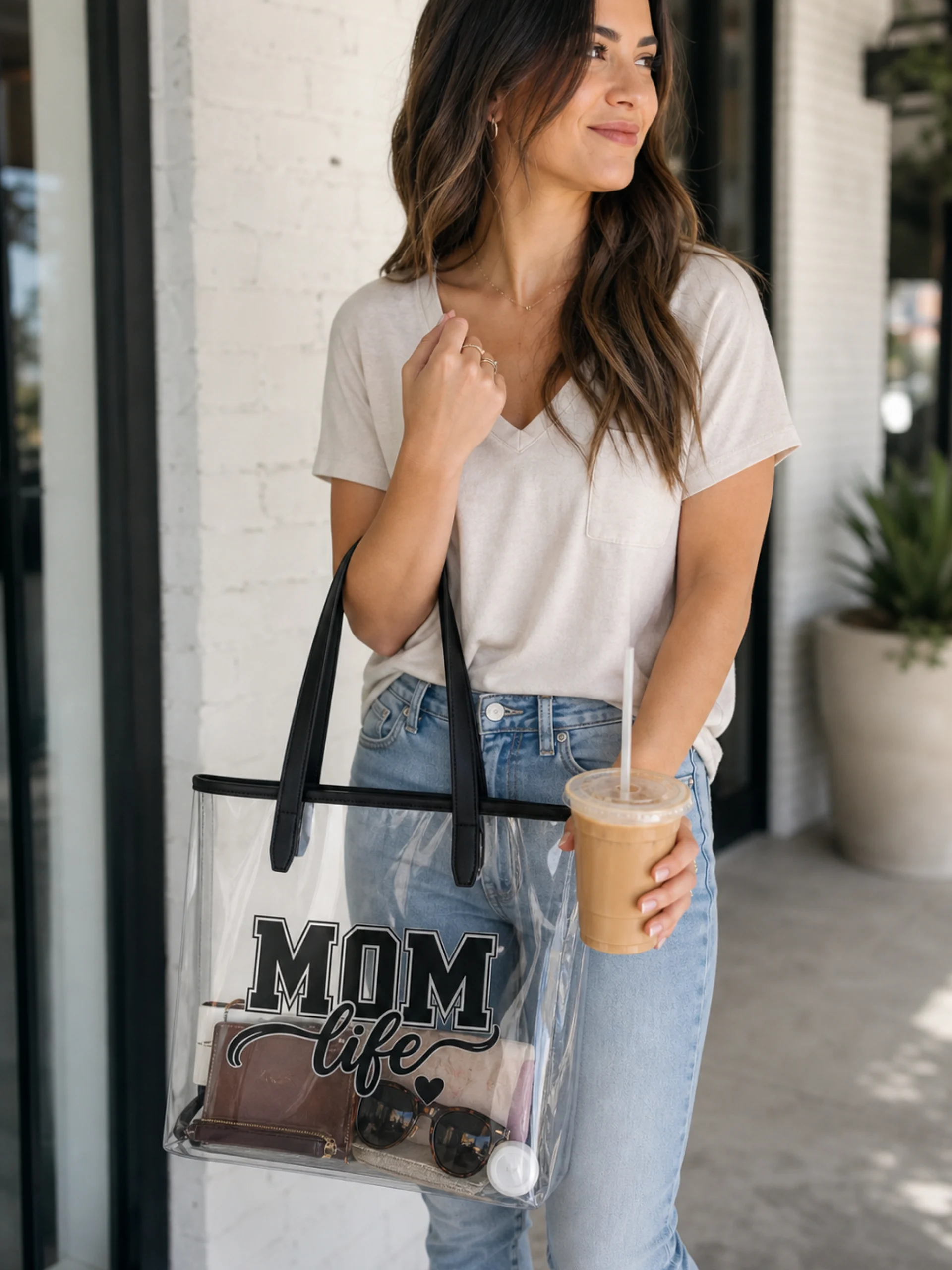 Mom Life Clear Tote Bag | Everyday & Game Day Essentials product image (1)