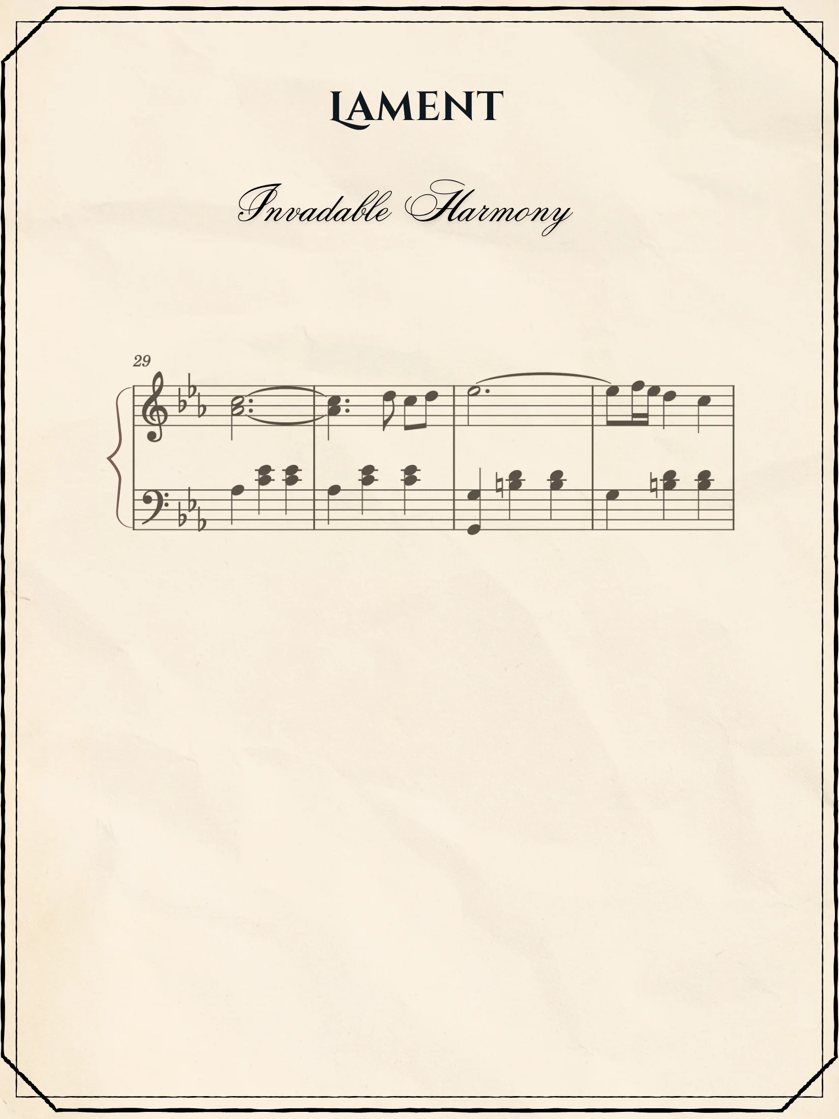 Lament - Sheet Music | Invadable Harmony product image (1)