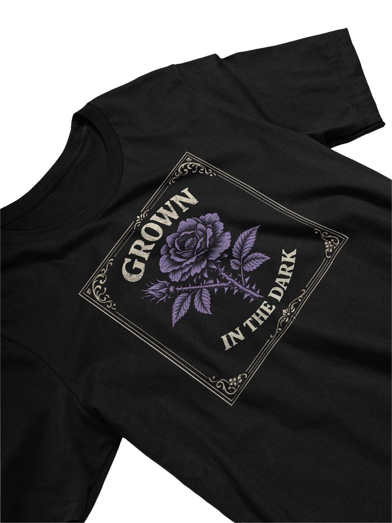 Lavender Rose Botanical T-Shirt - Grown In The Dark Floral Tee product image (3)
