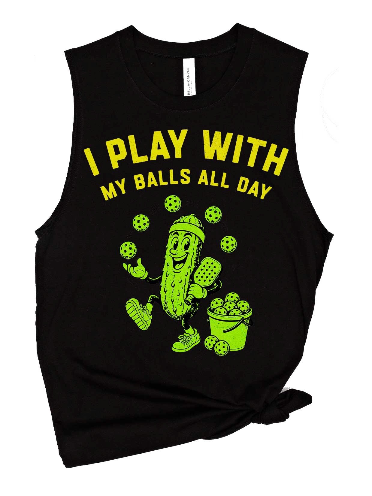 I Play With My Balls All Day Pickleball Tank Top Funny Player Gift product image (1)
