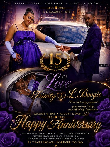 Happy 15th year anniversary @queen_chakra 

💜 15 Years of Love 💜

August 4, 2011 • August 4, 2026

Fifteen years ago, we said...
