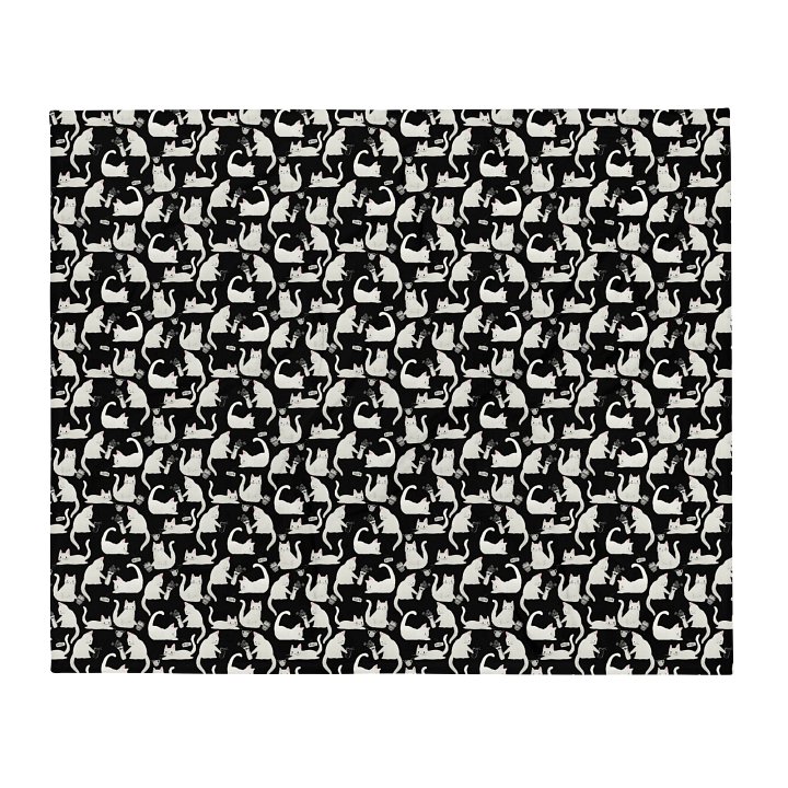 Bad Cats Knocking Stuff Over Throw Blanket, Black product image (2)