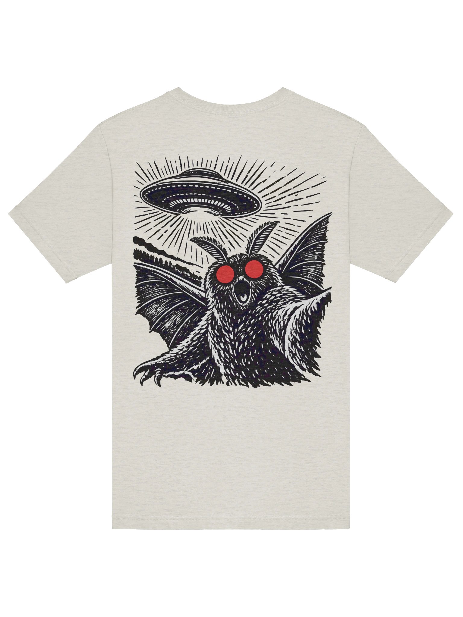 MOTHMAN SELFIE W/ FRONT LOGO SUPER SOFT T-SHIRT (HEATHERED COLORS PT.2) product image (6)