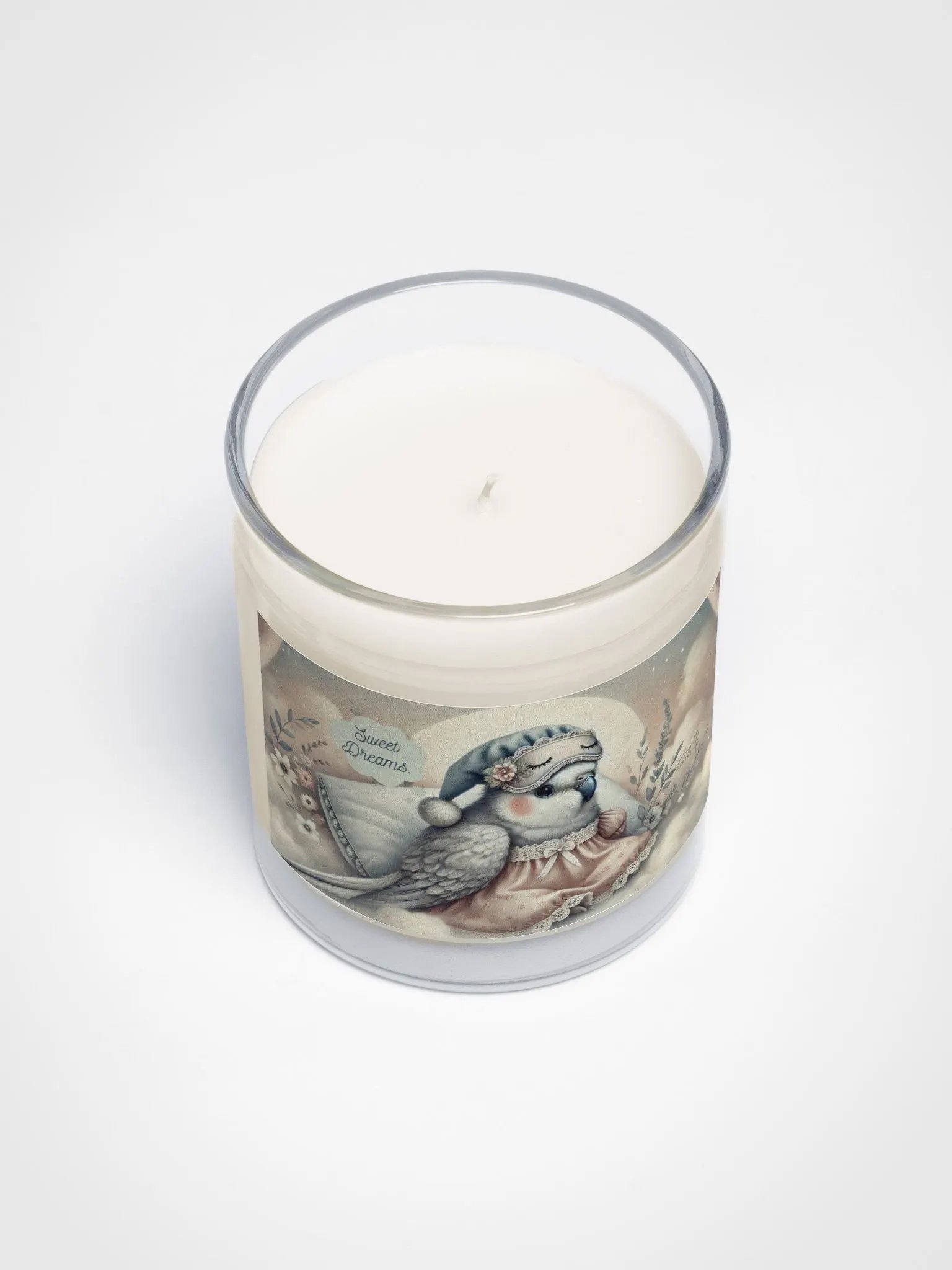 Sweet Dreams Parakeet – Soy Wax Candle in Clear Glass Jar 7 product image (3)