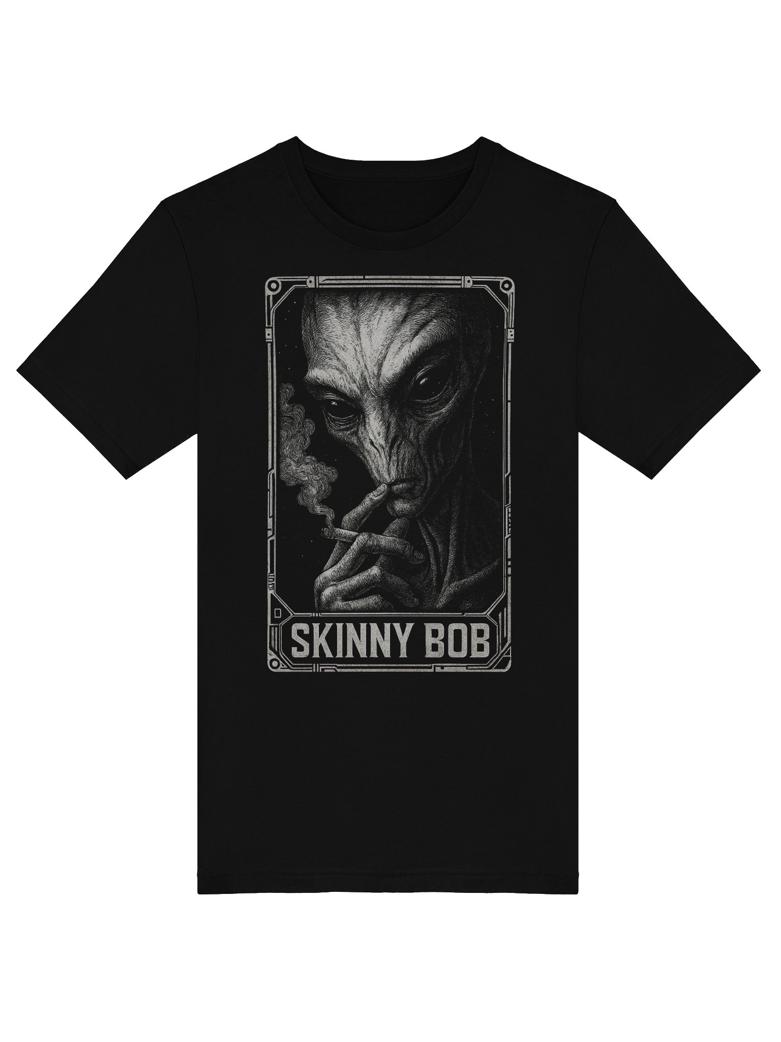 Skinny Bob - Alien Smoking Joint, Extraterrestrial Weed, UFO, UAP, Stoner Space T-Shirt product image (5)