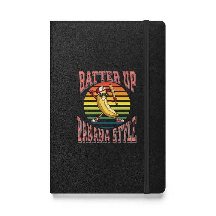 Batter Up Banana Style Baseball Hardcover Notebook product image (1)