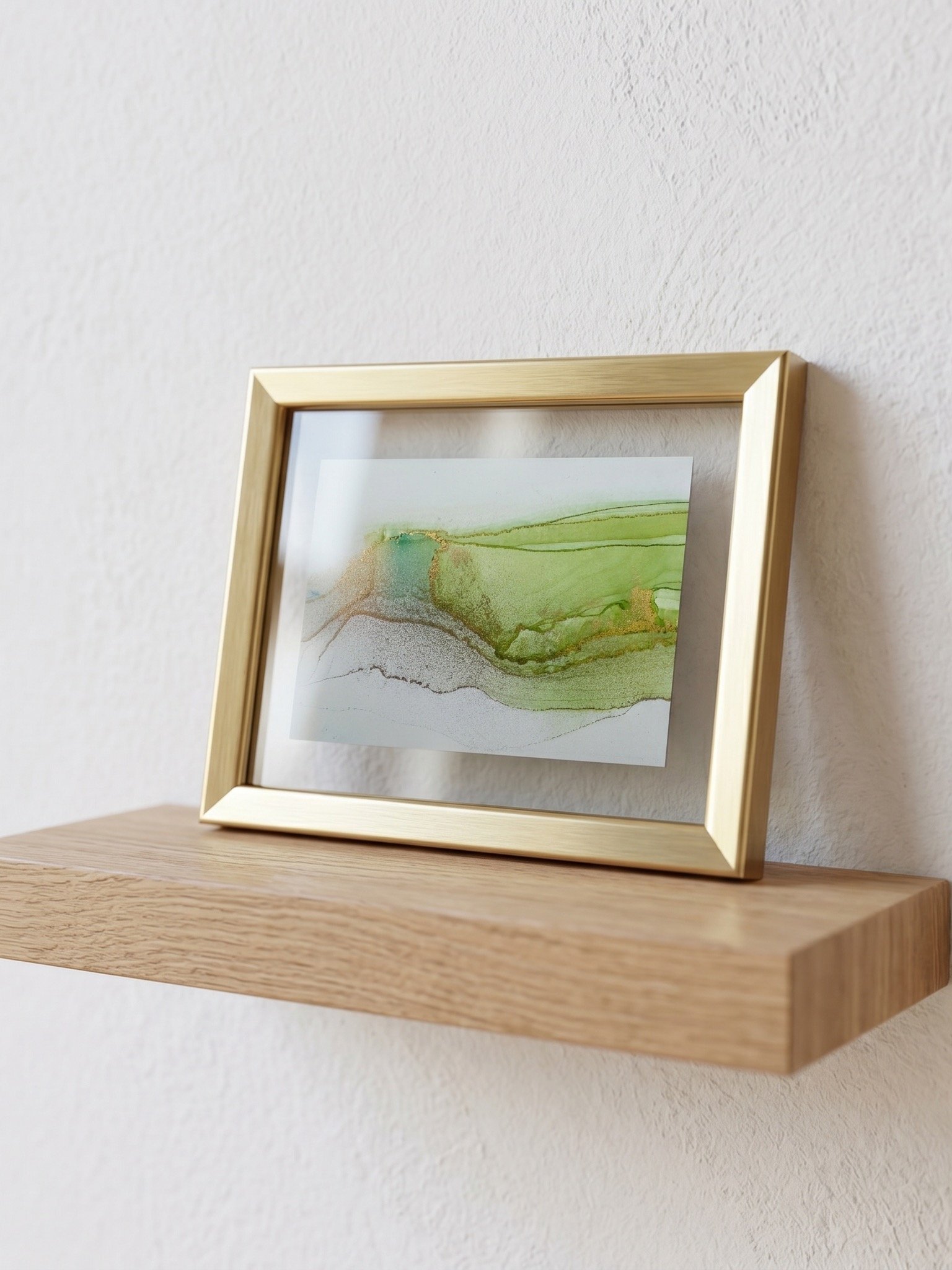 Moss & Mist I | Original ACEO Art Card (2.5" x 3.5") | Miniature Abstract Alcohol Ink Painting | product image (2)