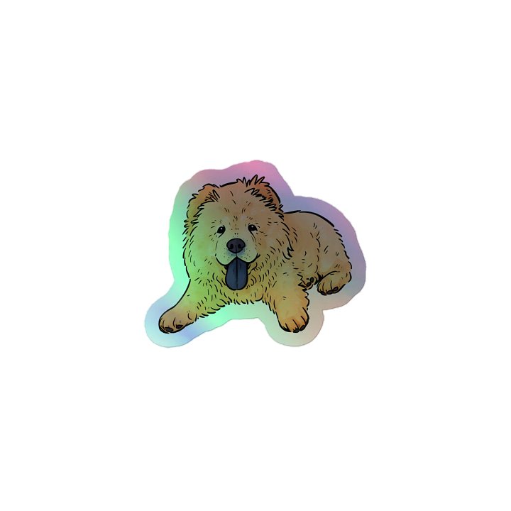 Fluffy Pie Tongue Out Holo Sticker product image (1)