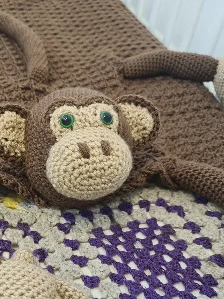 Crochet Monkey Baby Blanket Folding Toy Pattern PDF - Crafting Happiness product image (7)