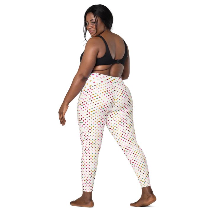 Colorful Square Pattern Design Leggings with Pocket - v6 product image (2)