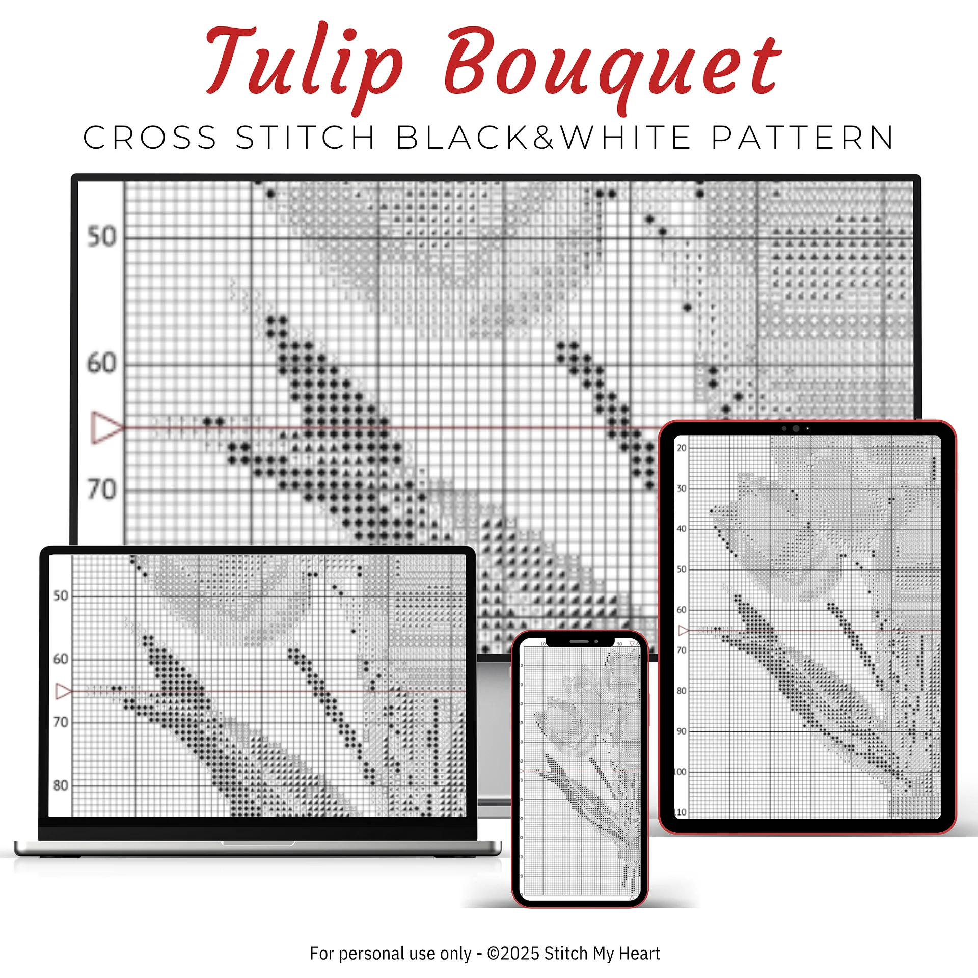 Tulip Bouquet Cross Stitch Pattern product image (4)