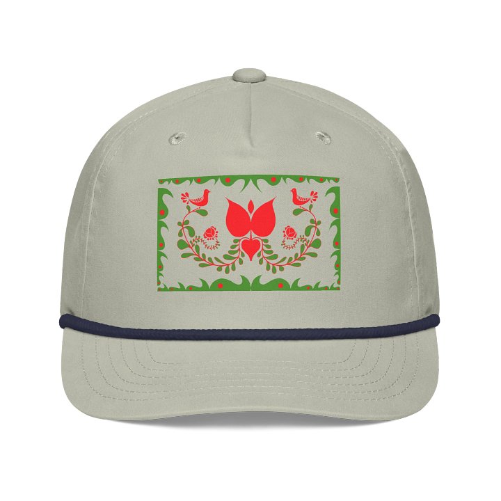 Hungarian Floral and Bird Design Golf Rope Cap product image (1)