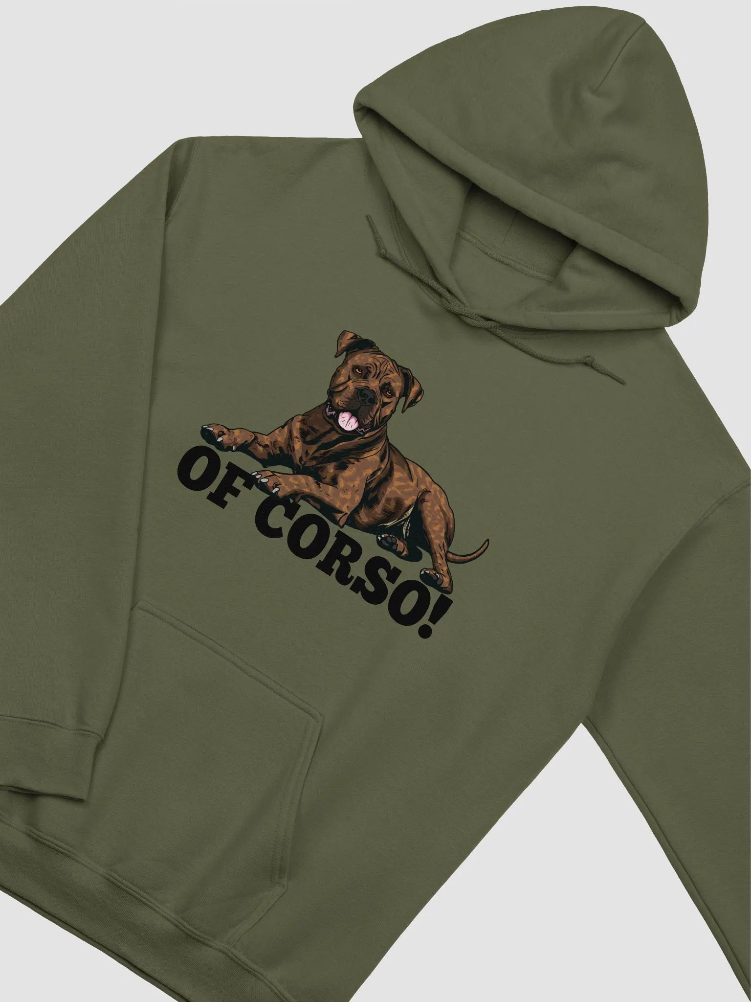 Of Corso! Hooded Sweatshirt of a Cane Corso (Brindle) | Funny Hoodie for Cane Corso Paw-rents product image (5)