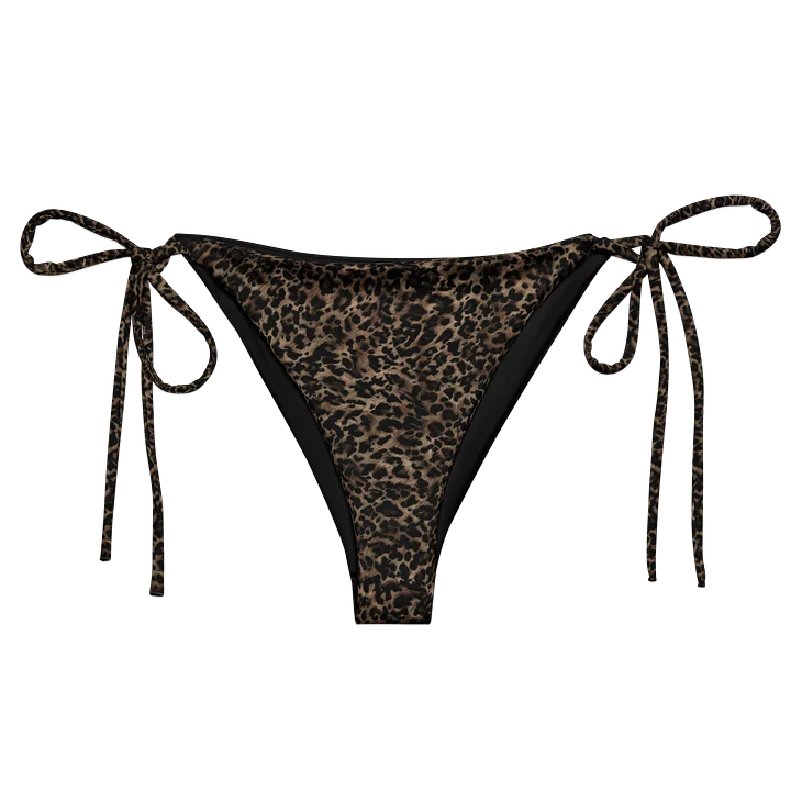 Recycled String Bikini Bottom "Chic Dark Brown Leopard" product image (2)
