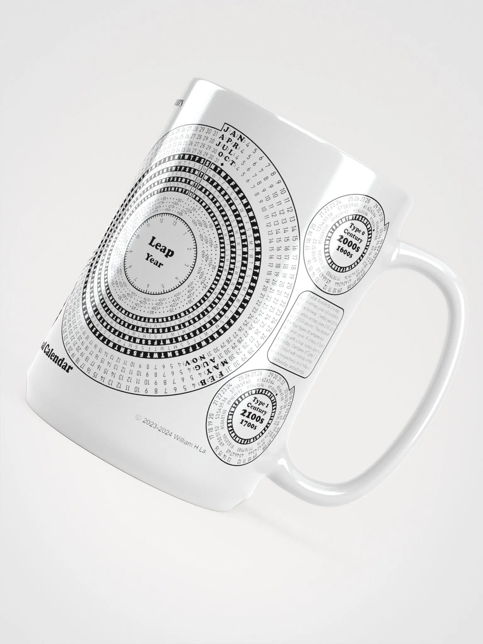 Spiriform Perpetual Calendar 15oz White Ceramic Mug product image (4)
