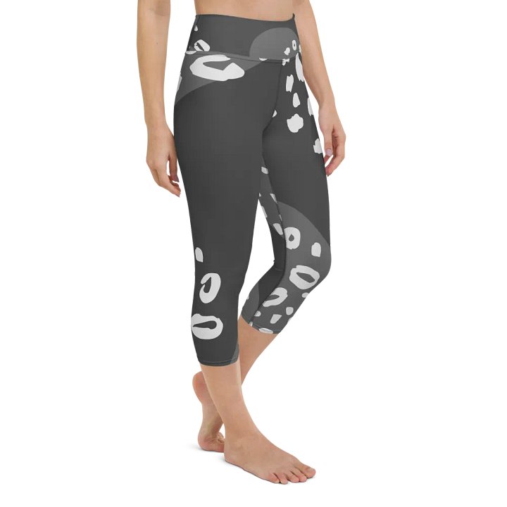 Grey Leopard Yoga Capri Leggings product image (2)