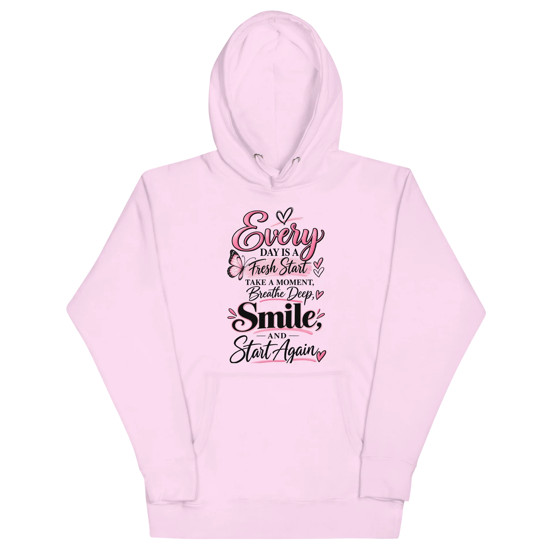 Every Fresh Start Smile Pink Butterfly Hoodie product image (3)