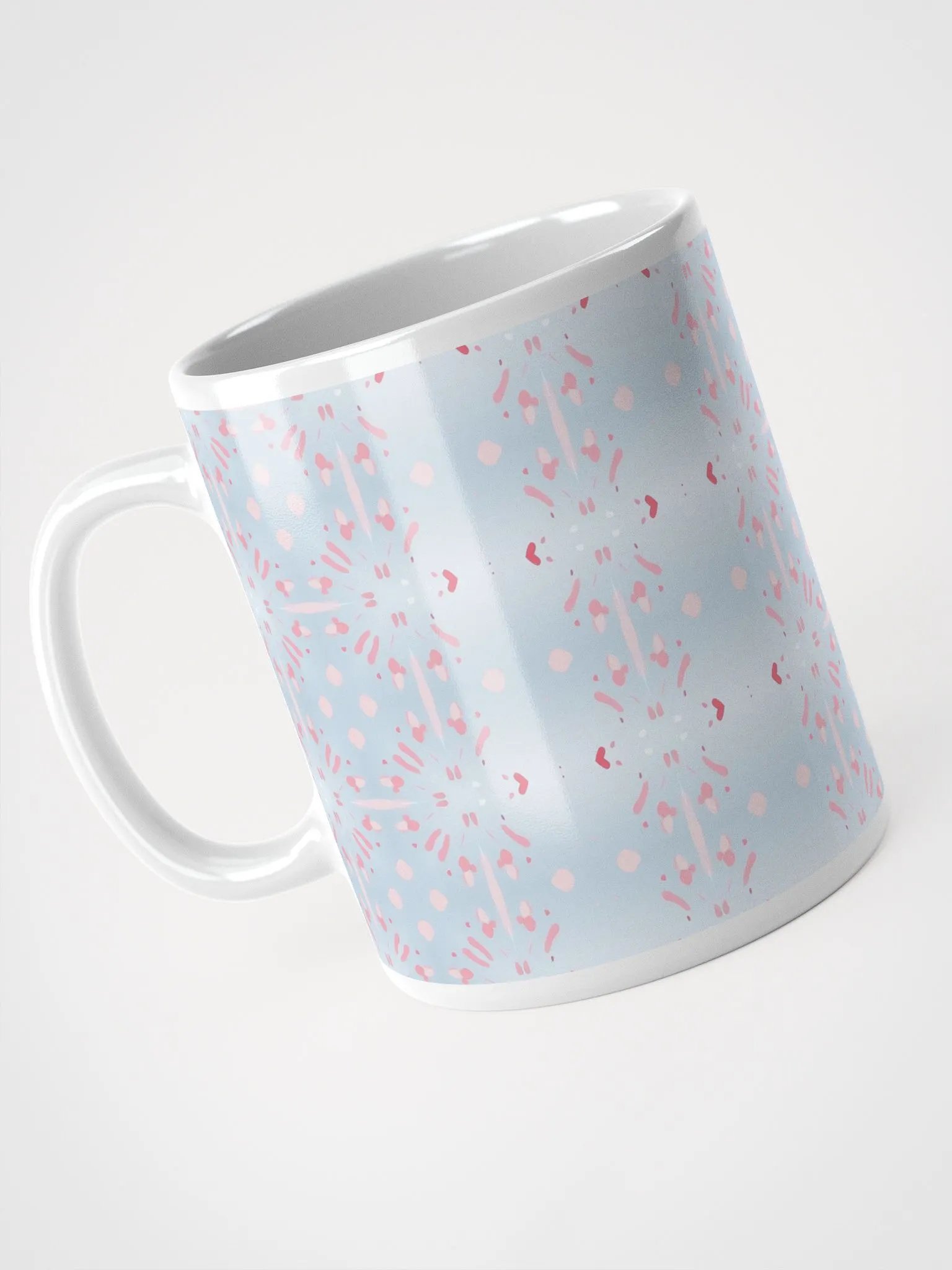 Pink Splashes & Red Hearts Ceramic Mug product image (3)