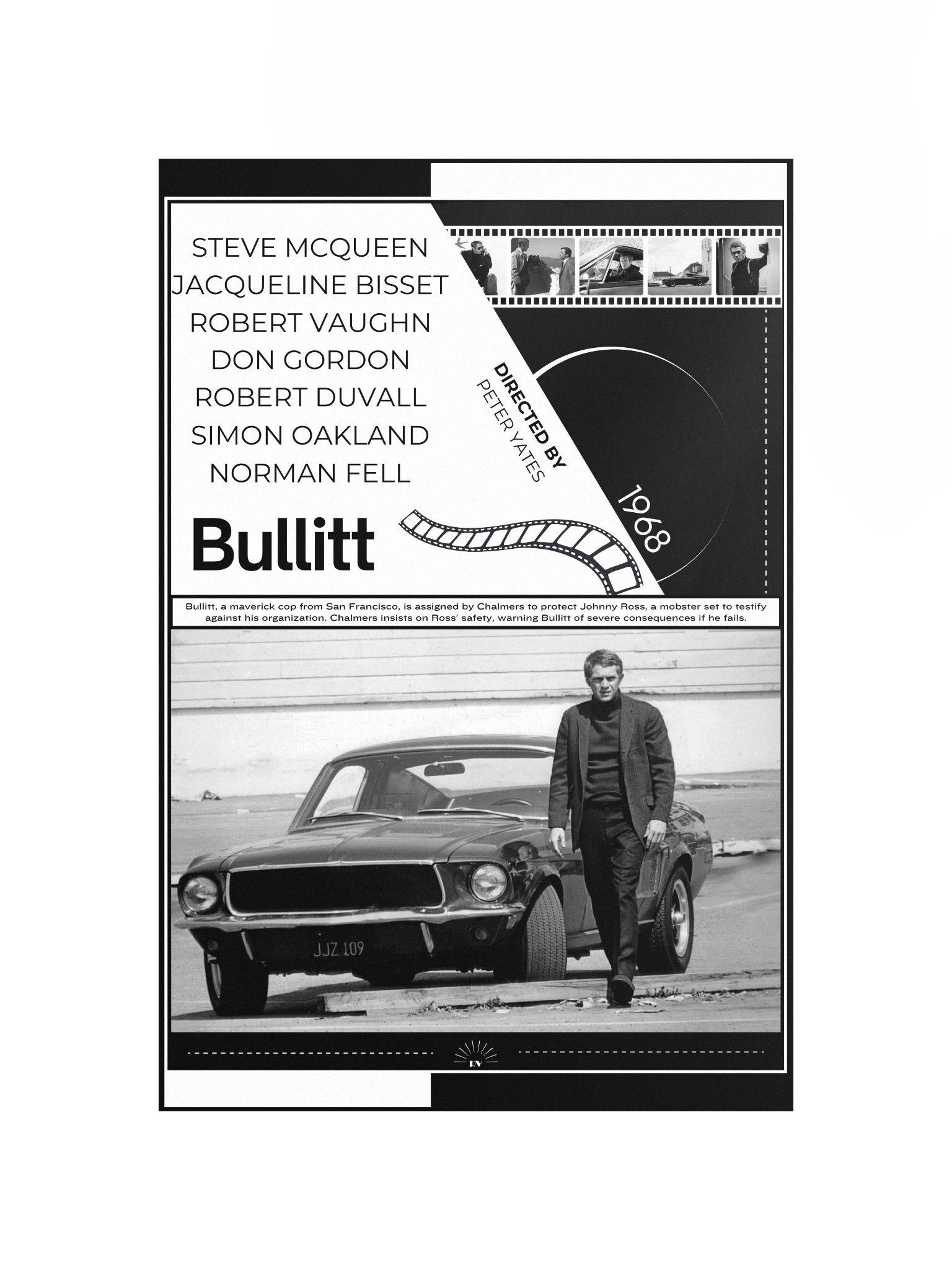 Bullitt with Steve McQueen 1968 | Movie Poster | 12x18 Wall Art product image (4)