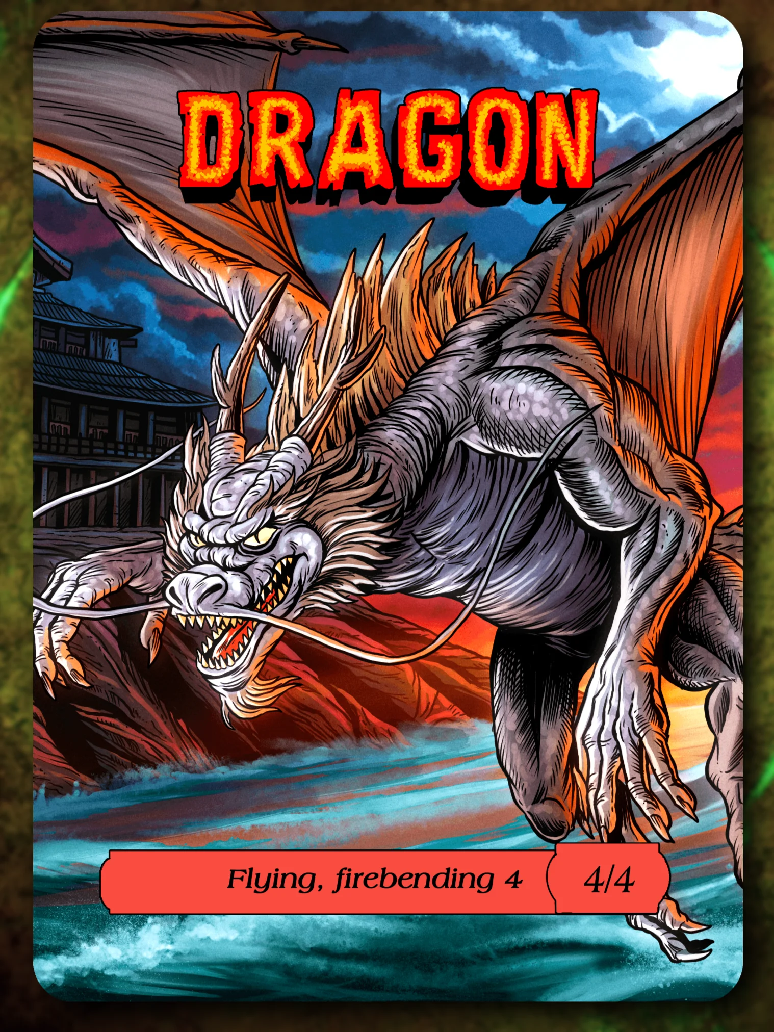 Dragon 4/4 Firebending Full Art Token product image (1)