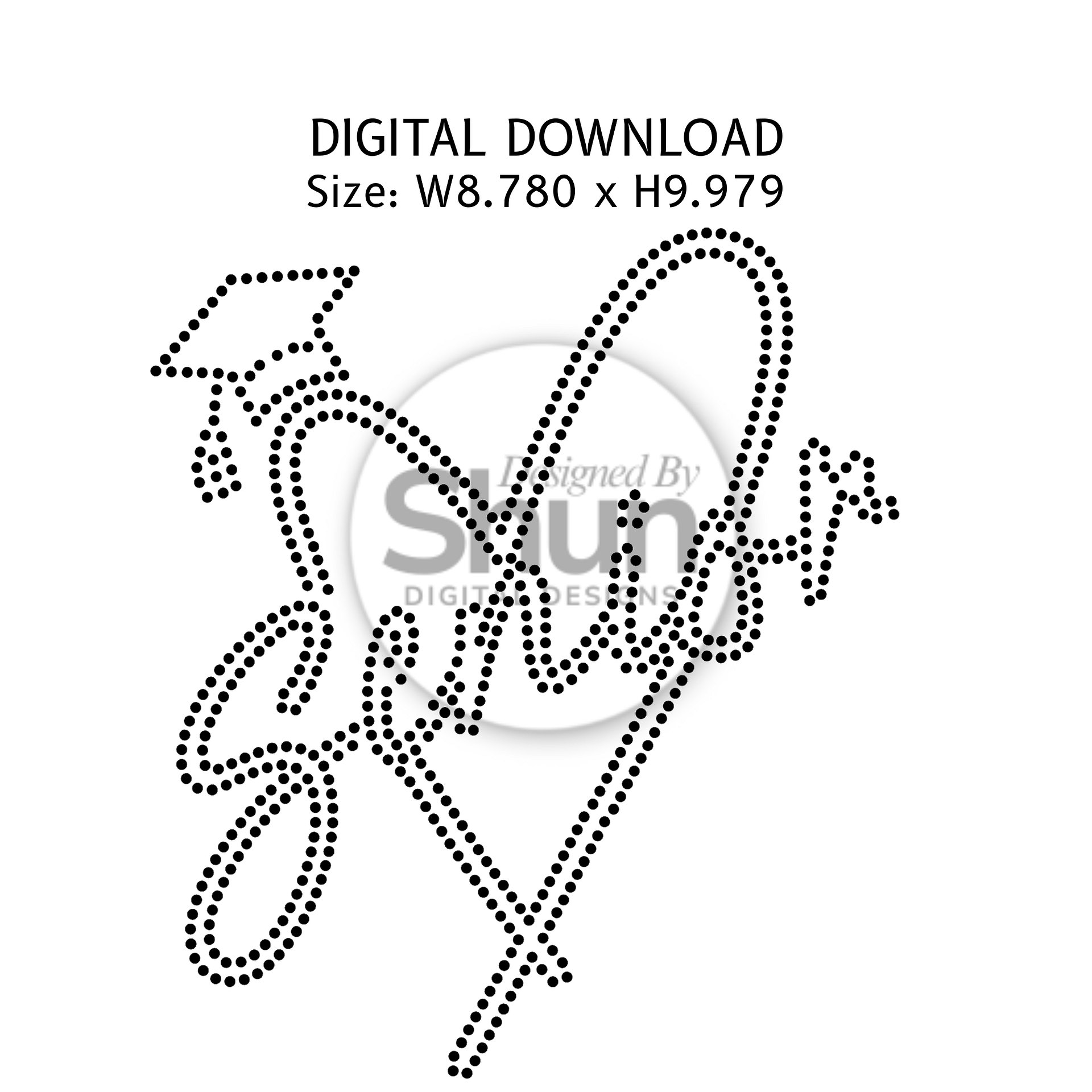 Senior Heart | SS10 Rhinestone Template | Digital Download product image (1)
