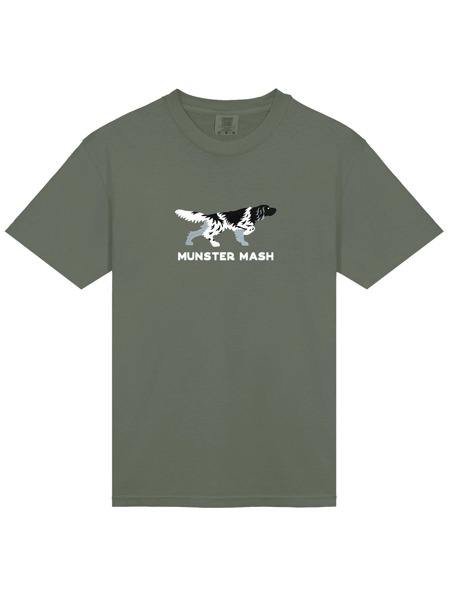Munster Mash T-Shirt (Embroidered) of a Large Münsterländer(Black & White) product image (6)